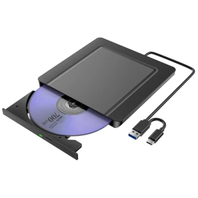 Imagen de Lector CD DVD Externo, Superdelgado Grabadora Unidad Externa con USB 3.0 y C, Unidades Portátil CD/DVD / RW/ROM Estable para PC/Portátiles/Windows 11/10/8/7/XP/Vista/Linux/MacOS