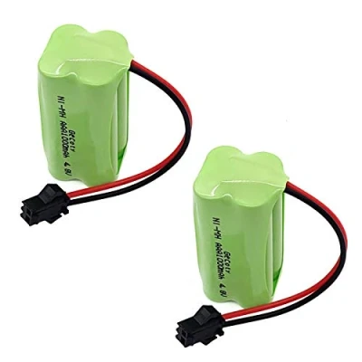 Imagen de Gecoty® 2 Piezas de batería AAA 4.8V, Ni MH Recargable 1000mAh con Conector SM 2P, para RC Stunt Car Robot