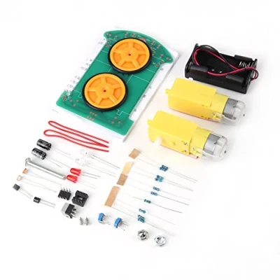 Imagen de Kit de bricolaje para coche inteligente, accesorios seguimiento Juego componentes electrónicos aprendizaje electrónica