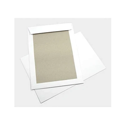 Imagen de Netuno 100x sobres postales blancos con dorso de cartón gris DIN B4 250x353mm 400g solapa recta sin ventana despegable tira adhesiva para envíos correos certificados contratos fotografías diplomas