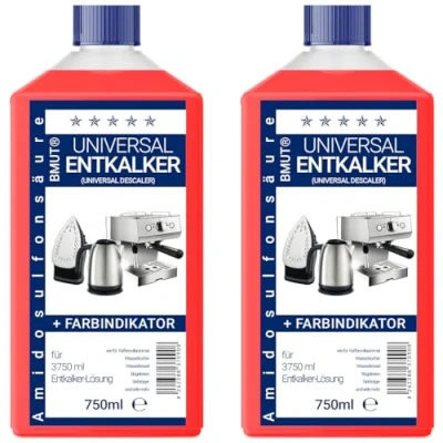 Imagen de 2 descalcificadores concentrado universal de 750 ml, como Para cafeteras automáticas, hervidores agua, etc. 6 descalcificaciones/aplicaciones 125 ml cada una