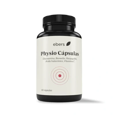 Imagen de Ebers Physio cápsulas 60 Antiinflamatorio Fortalece las articulaciones Glucosamina, Boswelia, Vitamina C, Ácido Hialurónico y Harpagofito