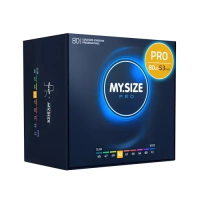 Imagen de Condones MY.SIZE PRO, talla 3, 53 mm, 80 piezas ajuste perfecto y adecuada para todos