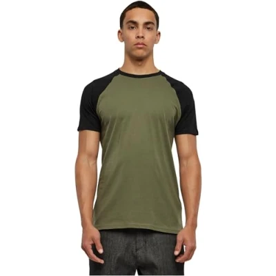 Imagen de Urban Classics Raglan Contrast Camiseta estampada, Hombre, Talla: 3XL, Olive/black