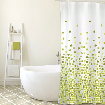 Imagen de Cortina de baño MSV &quot;Premium&quot; poliester en color verde 180 x 200 cm