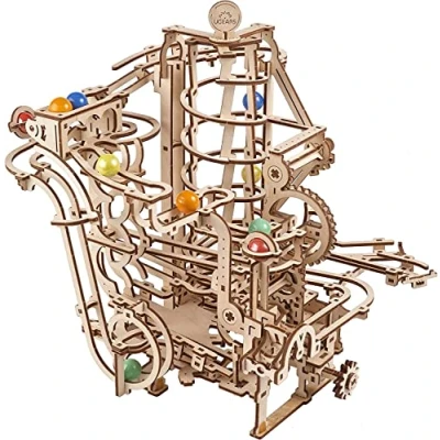 Imagen de UGEARS Puzzle 3D de Circuito canicas Maquetas para Montar Carreras con Elevador en Espiral Madera y Puzzles Kit Marble Run Construir Adultos