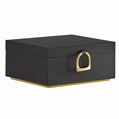 Imagen de SONGMICS Joyero 2 Capas, con Asa, Bandeja Flexible para Joyas, Caja Efecto Flotante, 20,5 x 24 11 cm, Idea Regalo, Negro JBC165B01