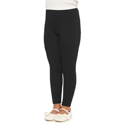 Imagen de Merry Style Leggins de algodón para Niñas Mallas deportivas Pantalones Largos Ropa Deportiva Leggings niña MS10 225 (Negro, 122 cm)