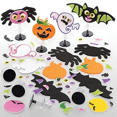 Imagen de Baker Ross FE849 Kit de Juguete Salto Halloween Paquete 8, Actividades Artesanía Espuma para que los Niños las Ensamblen, Decoren y Exhiban, Ideal como Regalo Creativos