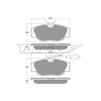 Imagen de TOMEX brakes TX 12 44 Juego de pastillas freno Eje delantero con contacto avisador desgaste LANCIA: DELTA 1, ALFA ROMEO: 155