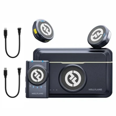 Imagen de Hollyland Lark M2 Micrófono Inalambrico Solapa (2TX+1RX) para Cámara, iPhone, Android, PC, 300m, 48kHz/24 bit, Hi Fi Audio, ENC Antirruido, 40H, Microfono Inalámbrico Podcast, Livestream, Vlog