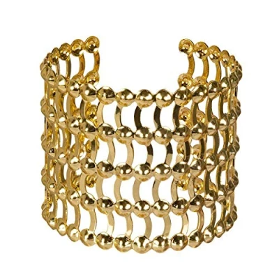 Imagen de Boland Armreif 64421 Grace Dorada Ajustable para Mujer 5 Filas Pulsera Cadena de Moda Joya Carnaval Noche Fiesta Temática, color, talla única