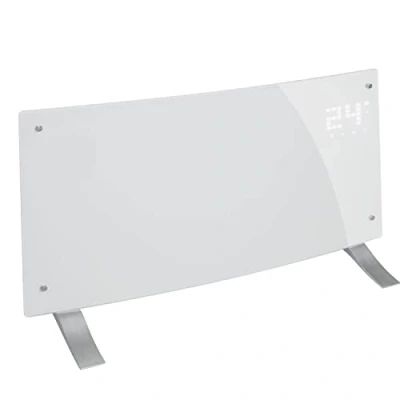 Imagen de Klarstein Bornholm Curved Smart calefactor, pantalla LED, panel táctil, programable, control por app, 2 niveles: 1000 y 2000 W, termostato 5 45C, regulador de temperatura, modo eco, blanco