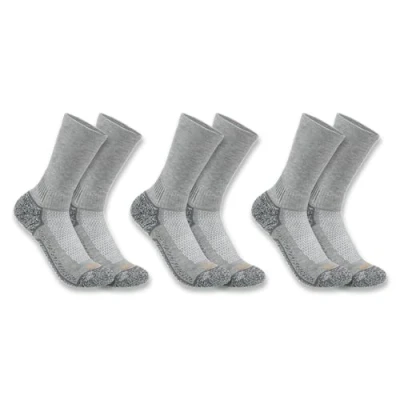 Imagen de Carhartt Force 3 pares de calcetines caña media, tejido grosor medio Para Hombre, Gris marengo, L