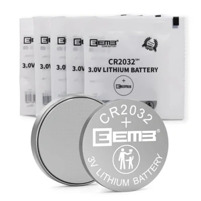 Imagen de EEMB CR2032 Batería 3V Lithium Li MnO₂ de botón 2032 DL2032,ECR2032,LM2032 240mAh para llaveros,Controles remotos automóviles,monitores glucosa,Controles remotos(5)