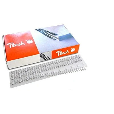 Imagen de Peach Wire Binding Combs, 14mm silver, 3:1&#039;&#039;, 34 loops A4, 100 pcs. PW143 01