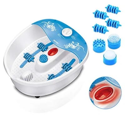 Imagen de Masajeador De Pies, Masaje, Burbujas,vibración, Control Temperatura, Infrarrojo, 4 Rodillos Mpm Mms01 70w Blanco/azul