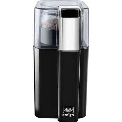 Imagen de Melitta Amigo Molinillo de café eléctrico con cuchillas acero para diferentes grados molienda, máquinas café, moledor compacto hasta 60 g