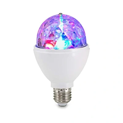 Imagen de Briloner Leuchten 0528 003 Lámpara de fiesta LED, efectos luz discoteca, autogiratoria, cambio color, fuente luz, bombilla LED 3 W, para las lámparas con casquillo E27, 7.3 x 12.9 cm
