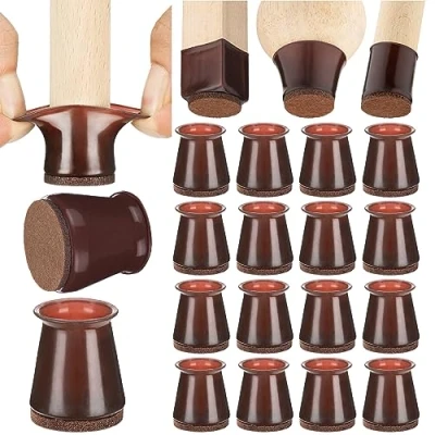 Imagen de Aneaseit Taco Protector para Patas de Sillas 2.8cm x 16uds Nogal Oscuro Tacos Protectores Silicona Silla y Muebles Madera Dura Tamaño S
