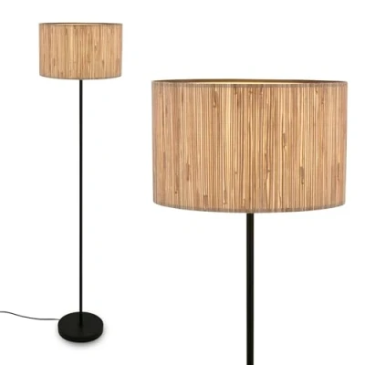 Imagen de Briloner Lámpara de pie Slama, color natural, metal, hierba marina, E27