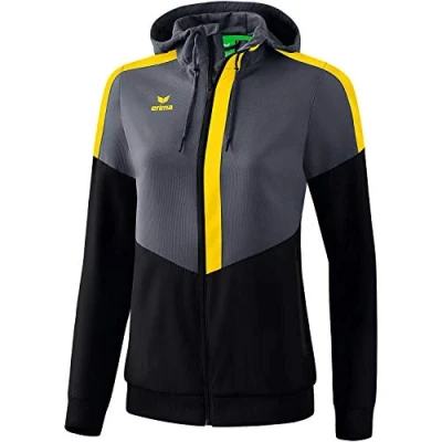 Imagen de ERIMA Squad Track Top Tracktop con Capucha, Women&#039;s, Slate Grey/Negro/Amarillo, 40