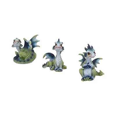 Imagen de Nemesis Now Triple Trouble Figuras de dragón, 15,5 cm (Juego 3), Resina, Verde, 15.5cm, 3