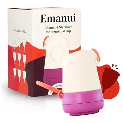Imagen de EMANUI Limpiador y Esterilizador de Copas Menstruales Silicona Portátil Fácil limpiar Materiales Seguros Esterilización en Microondas Para todas las con Tallo
