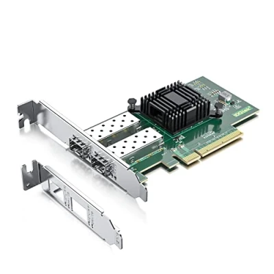 Imagen de 10Gtek 10Gb PCI E Nic Network Card for Intel X520 DA2(Intel E10G42BTDA), with 82599ES Controller, Dual SFP+ Port, Express Ethernet LAN Adapter Support Windows Server/Linux/VMware