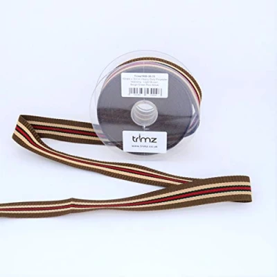 Imagen de Trimz Cincha, marrón claro, beige verde rojo, 10 m x 30 mm