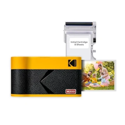 Imagen de KODAK Mini 2 ERA 4PASS Impresora de Fotos Portátil (5,3x8,6cm) (Impresora + 8 Hojas, Amarillo)