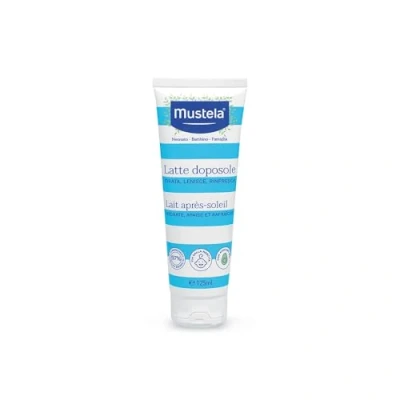 Imagen de Mustela Leche para después del sol, Rostro, Cuerpo, Con Manteca de Karité y Perseosa Aguacate, Bebés, Niños, Toda la Familia Alivia piel quemada por el Frescor instantáneo (125ml)