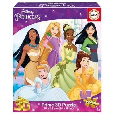 Imagen de Educa Puzzle de 200 Piezas con Efecto 3D Lenticular Disney Princess niños y niñas a Partir 7 8 9 años (20046)
