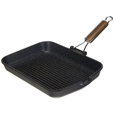 Imagen de Home Carmela Antiadherente con Mango desplegable, Piedra, Negro, 36x24 cm, Pietra