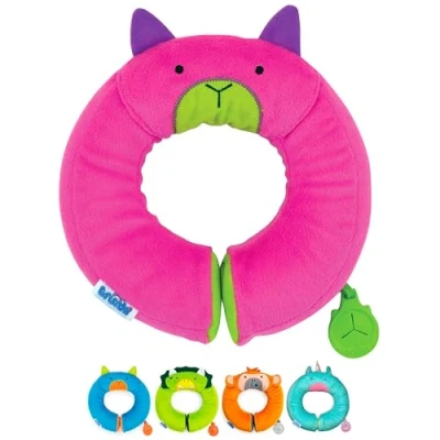 Imagen de Trunki Cojín Cervical Coche Niños con Mentonera Cuello Viaje Ideal para Coche, Avión, Bicicleta o Cochecito Reposacabezas Niño y Niña Yondi Betsy (Rosado)