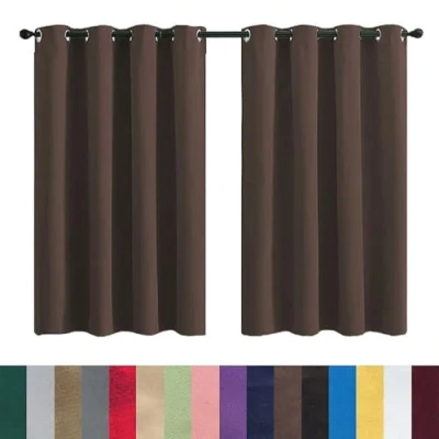 Imagen de GAIFNAG Cortinas Salon Opacas, 80 x 200 cm Frio y Calor Opacas 100%, Termicas Aislantes Gruesas para Fiesta, Telón de Fondo, Marrón