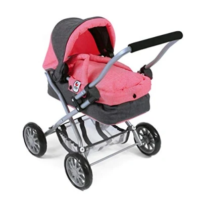 Imagen de Bayer Chic 2000 Cochecito de muñecas, Color Melange Antracita Rosa, 56 x 37 cm (555 41)