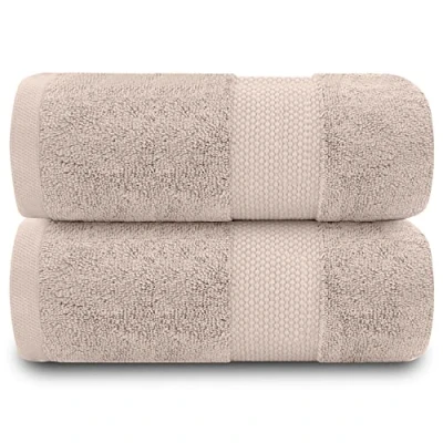 Imagen de GC GAVENO CAVAILIA Toallas de baño 700 g/m², Paquete 2 Grandes, Juego algodón Egipcio, Secado rápido, Tacto Suave, Moca, 90 x 140 cm