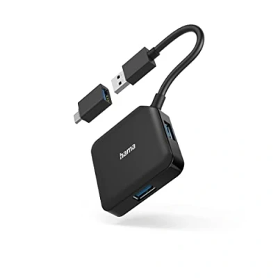Imagen de Hub USB/Concentrador Hama 00200116, 4 Puertos, USB 3.2, Negro