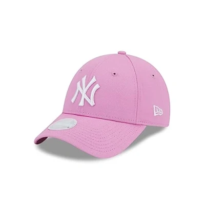 Imagen de New Era NY Cap Damen Mädchen Frau York Yankees Kappe verstellbar Rosa weiß Teamlogo MLB One Size