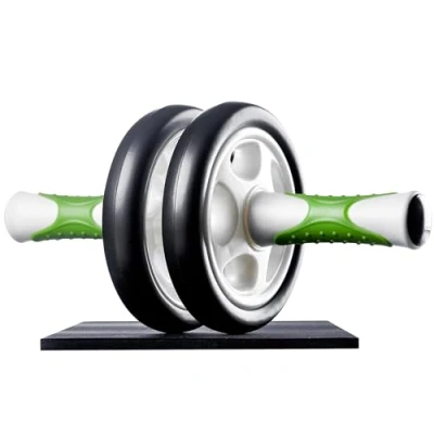 Imagen de Ultrasport AB Roller, Trainer con esterilla rodillas, ejercicios abdominales hombres y mujeres, rueda multifunción, para mayores,aparato musculación plegable poco espacio, Blanco/Verde