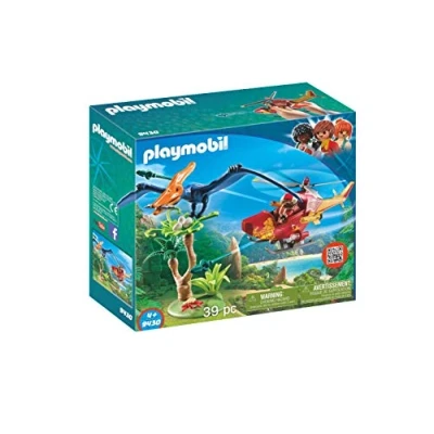 Imagen de PLAYMOBIL Dinos 9430 Helicóptero con Pterosaurio, A partir de 4 años