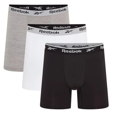 Imagen de Reebok Ainslie, Baúl Deportivo para Hombre, (Pack de 3), Negro/Blanco/Marga Gris, S