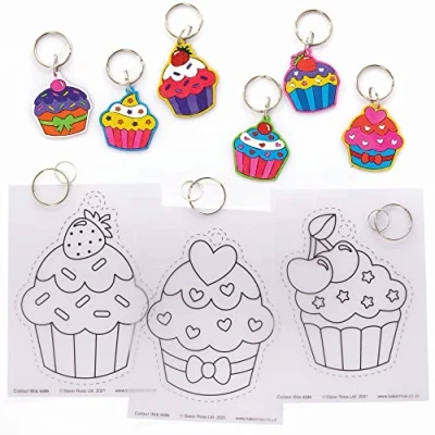 Imagen de Baker Ross Magdalenas retráctiles llaveros Pack de 10 manualidades para niños colorear y colgar (FC358)