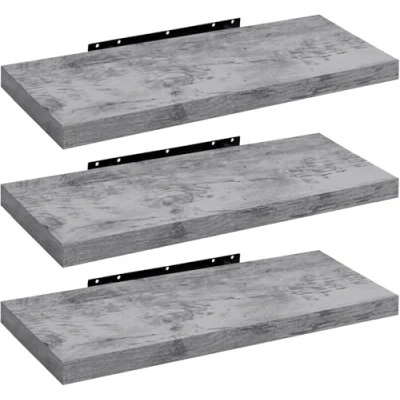 Imagen de WOLTU Estanteria Pared, Estante Flotante, Juego de 3 Pared Madera MDF, para salón, Cocina, Pasillo RG9368grei