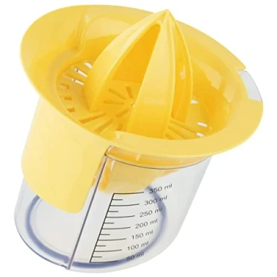 Imagen de Fackelmann exprimidor Doble con recipiente graduado en polipropileno 350ml 13x10,5cm, zumos medidor (color: amarillo y transparente), cantidad 1