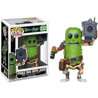 Imagen de Funko Pop! Animation: R&amp;M Pickle Rick With Laser And Morty Figura de Vinilo Coleccionable Idea Regalo Mercancia Oficial Juguetes para Niños y Adultos TV Fans