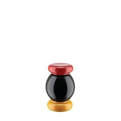 Imagen de Alessi Totem Domestici ES18 Molinillo de Sal, Pimienta y Especias Diseño en Madera Haya, Negra, Amarilla Roja