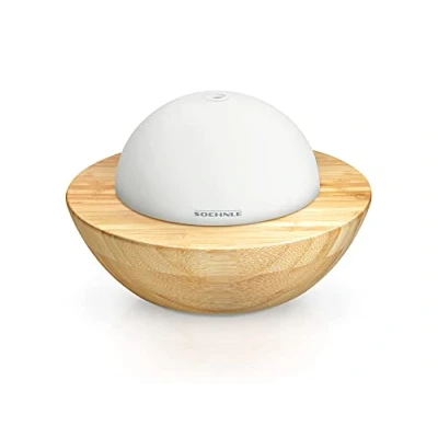 Imagen de Soehnle Difusor de aromas Modena, ambientador eléctrico bambú y cristal, para hogar con luces función apagado automático