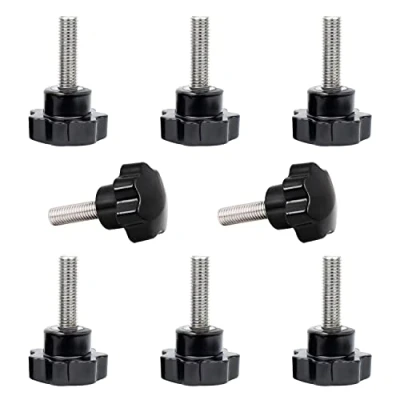 Imagen de 8 Piezas M10 Perilla de Sujecion, x 40mm Rosca Estrella Tornillo, Tornillo Sujeción Rosca, Cabeza Mango Moleteado Roscado Macho, para Máquina, Equipamiento